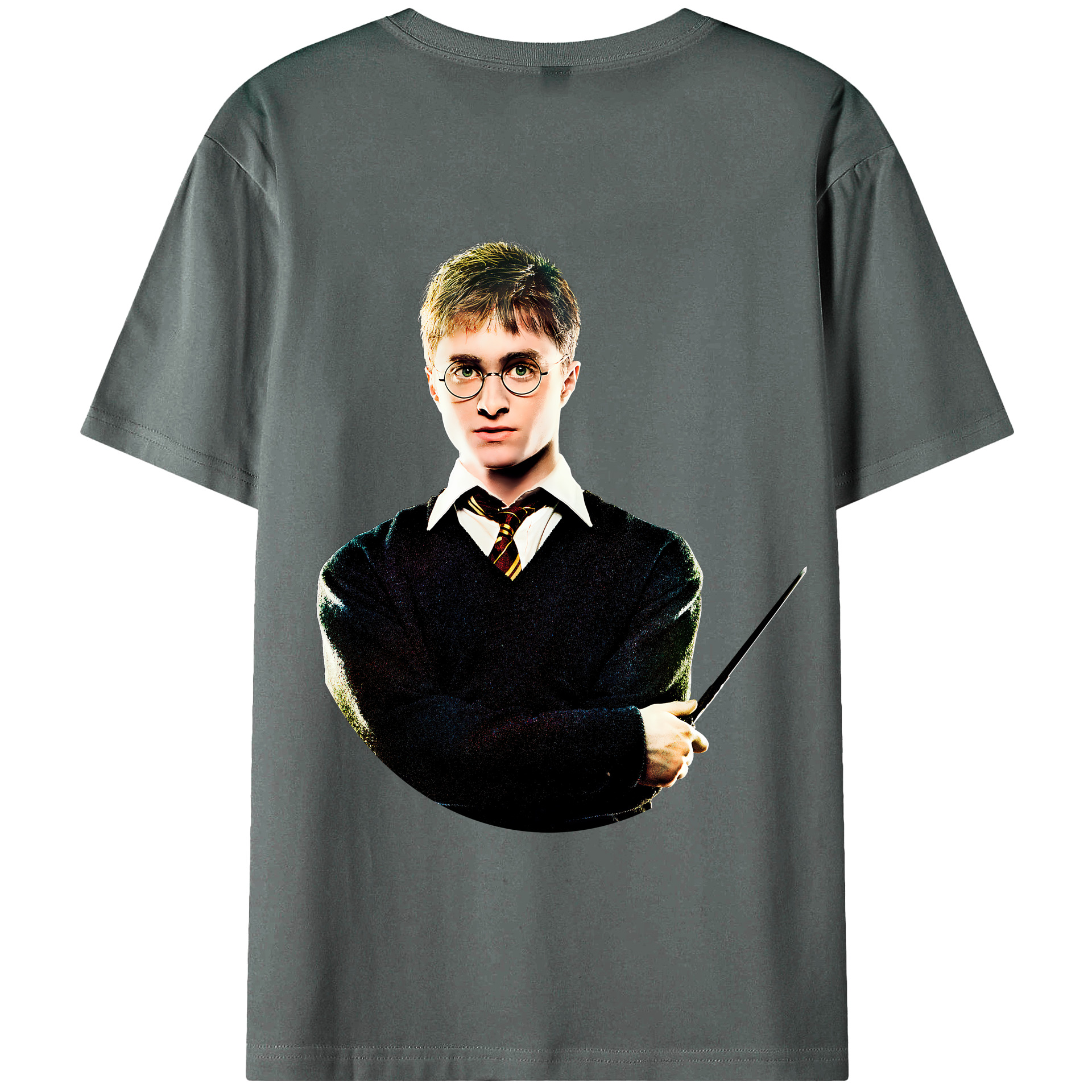 （画像用） Harry Potter ハリー・ポッターシリーズ 綿100％ メンズ半袖Tシャツ（バックプリント） 通気性